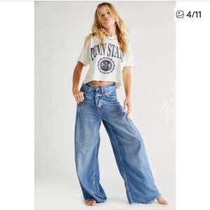 Free People We The Free Old West Slouchy Wide-leg Jeans.